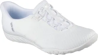 Skechers Womens Breathe Easy-Knitty Waves Hands Free Slip-ins Sneaker, White, 4 UK