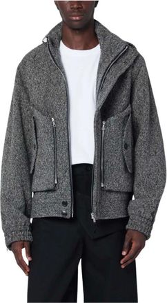 Dries Van Noten Jassen, Heren, Grijs, M, Wol, Grijze Wollen Jas