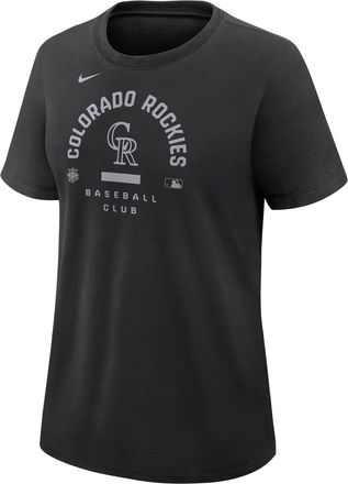 Nike Colorado Rockies Authentic Collection Early Work Nike Womens Dri-FIT MLB T-Shirt in Black | 03N800ADNV-HXK