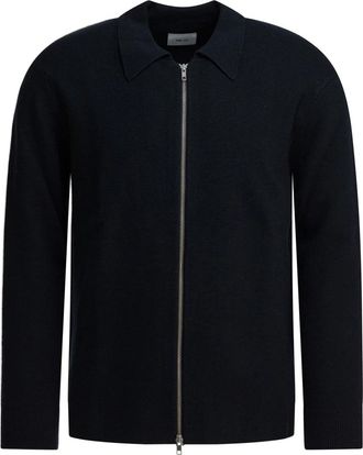 Nn.07 Harald Zip Sweater - Heren - Vesten - Blauw - XL - Wol - Truien & Vesten