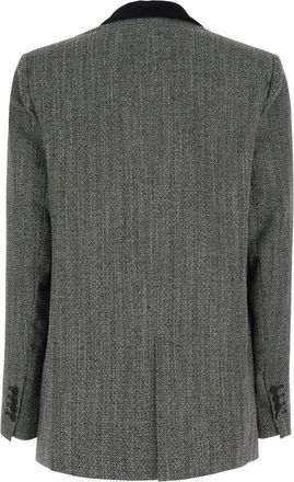 Forte_Forte Womens Jacket Single-Breasted Velvet Collar Grey Polyester Blazers