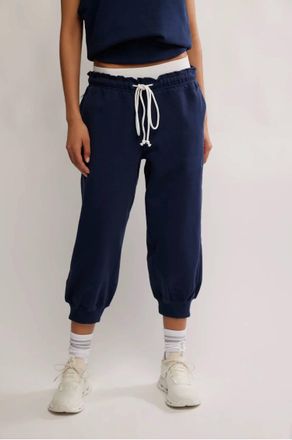 Free People Flutter Cropped Joggers In Midnight