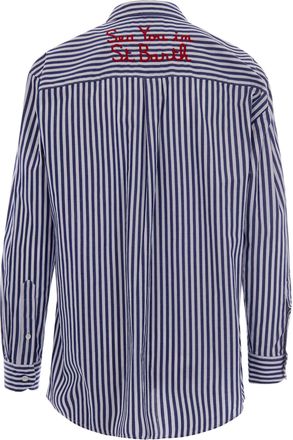 MC2 Saint Barth Womens Shirt Brigitte Blue Stripes Cotton