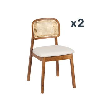 Klast Packs 2 sillas madera nogal 46 cm x 79 cm cm