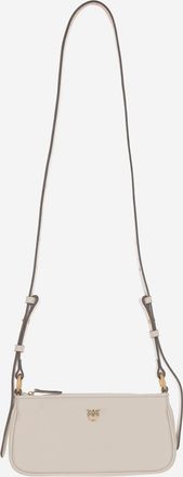 Pinko Mini Half Moon Baguette Leather Bag With Logo