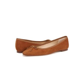 Veronica Beard Catherine Skimmers Womens Flat Shoes Caramel Brown Suede : 8.5 M, Leather