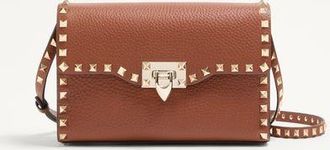 Valentino Garavani Small Rockstud Grainy Calfskin Crossbody Bag Wo