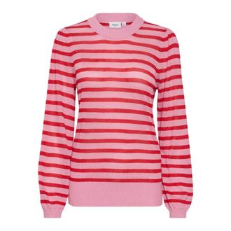 Saint Tropez Shimmer Pink Frosting Pullover - female - Saint Tropez - Round-neck Knitwear - Red - L - Knitwear