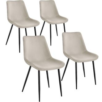 TecTake Dining Chair Monroe Set Of 4 - Cream | Size: 4 Pack