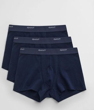 GANT Mens GANT 3-Pack Mens Core Trunks with Logo Waistband - 105 Multicolour - Navy - Size: 33/32/32