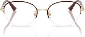 Jimmy Choo London 51mm Oval Optical Glasses in Gold/Cranberry /Demo Lens at Nordstrom