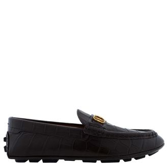 Bally Keeper Ebano Croc-Embossed Kerbs Drivers, Brand Size 6 ( US Size 7 )