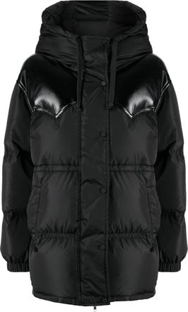 Stand Studio Zwarte Puffer & Donzen Jas - Dames - Winterjassen - Zwart - 2XS - Leer - Jassen