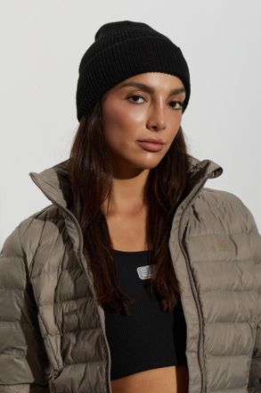 Emporio Armani Beanie With Logo Patch, Unisex, Black