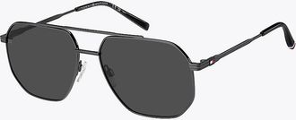 Tommy Hilfiger Mens Geometric Navigator Frame Sunglasses - Grey