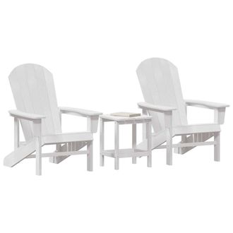 Berkfield Home White 3 Piece Garden Lounge Set White HDPE