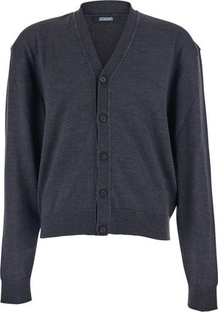 Jacquemus Dark Grey Solid Cardigan