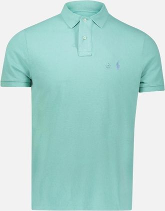 Polo Ralph Lauren Mens Ralph Lauren Iconic Mesh Polo Shirt - Custom Slim Fit in Celadon Green - Size: 38