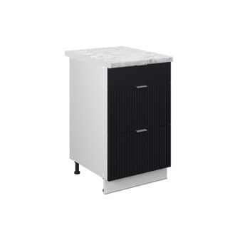 Vicco Muebles De Cocina Fame-line, Rayas Negras, 50 Cm, Et M&aacute;rmol