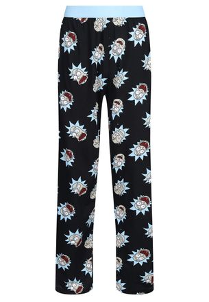 Recovered Clothing Mens Rick and Morty Lounge Pants - Adults Pyjamas Rick and Morty Faces All over Print 100% Cotton PJs For Loungewear Nightwear (XXL)