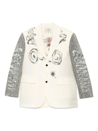 Jean Paul Gaultier multi-tattoo blazer - unisex - Elastane/Cotton/Polyamide - S - Neutrals