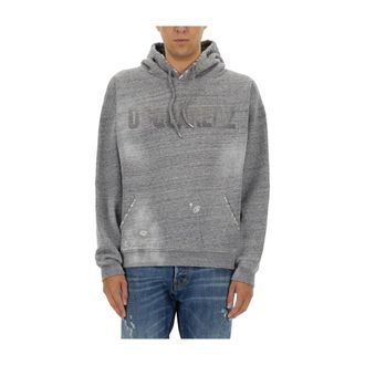 Dsquared2 Hoodies, male, Gray, Size: XL Sweatshirt with Logo