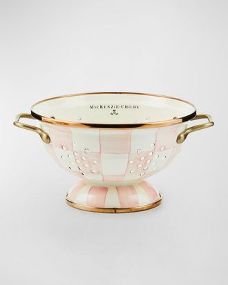 MacKenzie-Childs Rosy Check Enamel Colander, Small