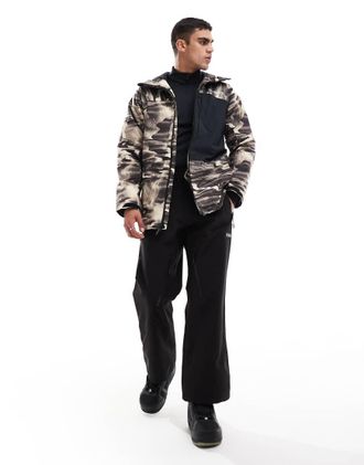 Columbia Winter District printed ski jacket in brown