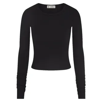 &Eacute;terne Fitted Crewneck Long Sleeve T-Shirt - female - &Eacute;terne - Long Sleeve T-Shirts - Black - XL - Tops