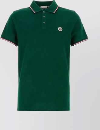 Moncler piquet polo shirt collar short sleeves