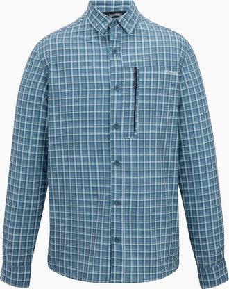 Regatta Mens Regatta Mens Checked Insect Repellent Travel Shirt - Blue - Size: 42/Regular