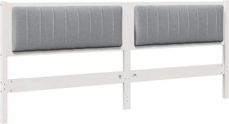 vidaXL Upholstered Headboard White 200 cm Solid Pine Wood vidaXL