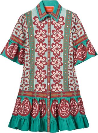 La DoubleJ Abito corto Choux a fiori con ruches - Verde