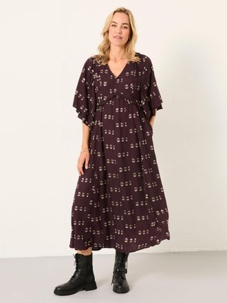 Fat Face FatFace Kim Dark Purple Regular Metallic Midi Dress