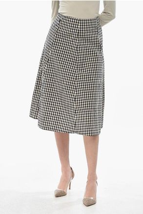 Woolrich Checked Cotton Poplin Midi Skirt size Xs