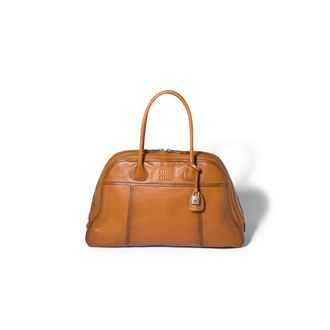 Miu Miu Vivant Leather Bag, Woman, Cognac