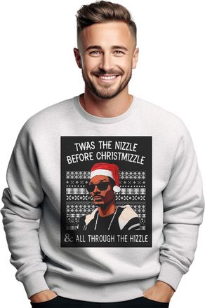 Generic PrintBar The Nizzle Before Chrismizzle Snoop Sweatshirt - Funny, Festive Unisex Design, Perfect for Spreading Holiday Cheer and Santa Vibes. Ho Ho! Gr