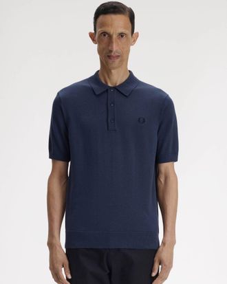 Fred Perry Mens Shirt in Dark Blue Cotton - Size X-Large