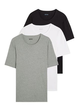 BOSS Boss Classic Logo-embroidered Cotton T-shirt - set of Three - Grey - Xxl