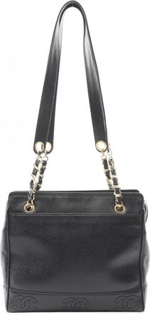 Chanel Black Leather Tote Bag (Pre-Owned)