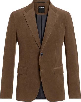 Ermenegildo Zegna Ribfluwelen blazer - Bruin
