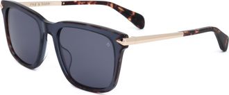Rag & Bone Rag & Bone Mens 53 mm Blue Sunglasses