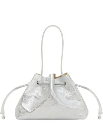 Mansur Gavriel Drawstring Pouchette crinkle tote bag - Silver