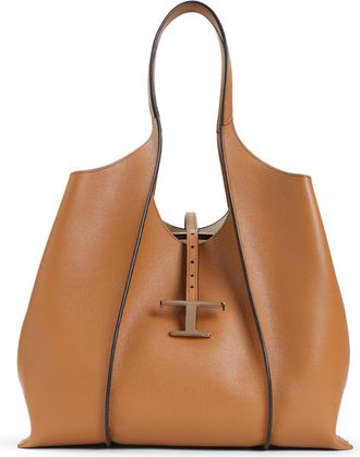 Tod's Dark Kenia Brown Leather Bag-Donna