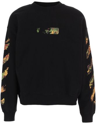 Off-white Black Spices Arrow Logo Print Cotton Sweatshirt