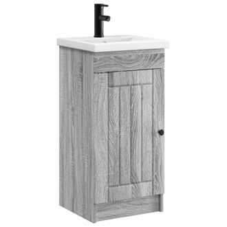 vidaXL Vanidad De Ba&ntilde;o Con Lavabo Sonoma Gris 42 X 40 X 84,5 Cm Vidaxl