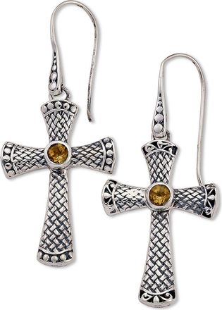 Samuel B. Sterling Silver Cross Earrings in Yellow at Nordstrom Rack