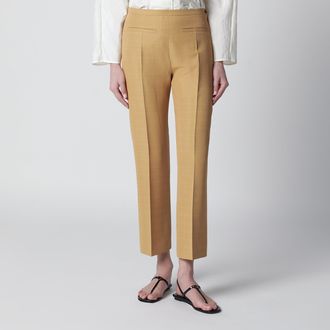 Alberta Ferretti Beige ankle-length trousers in viscose blend