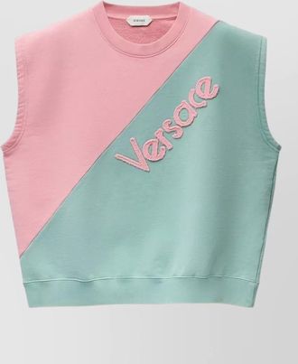 Versace short-sleeve cotton crewneck sweatshirt