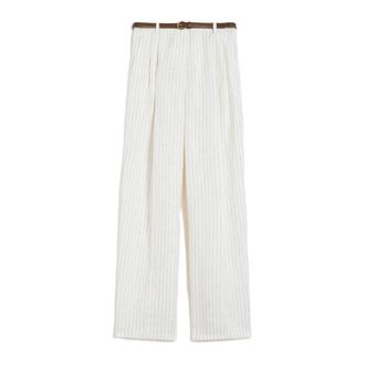 Max Mara Wide Trousers, female, White, Size: XS Pantalone Straight Leg